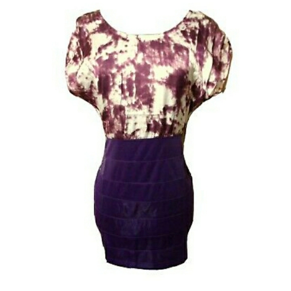 New WOW COUTURE Bandage Dress SM Plum Purple bodycon bandage style - Picture 2 of 5